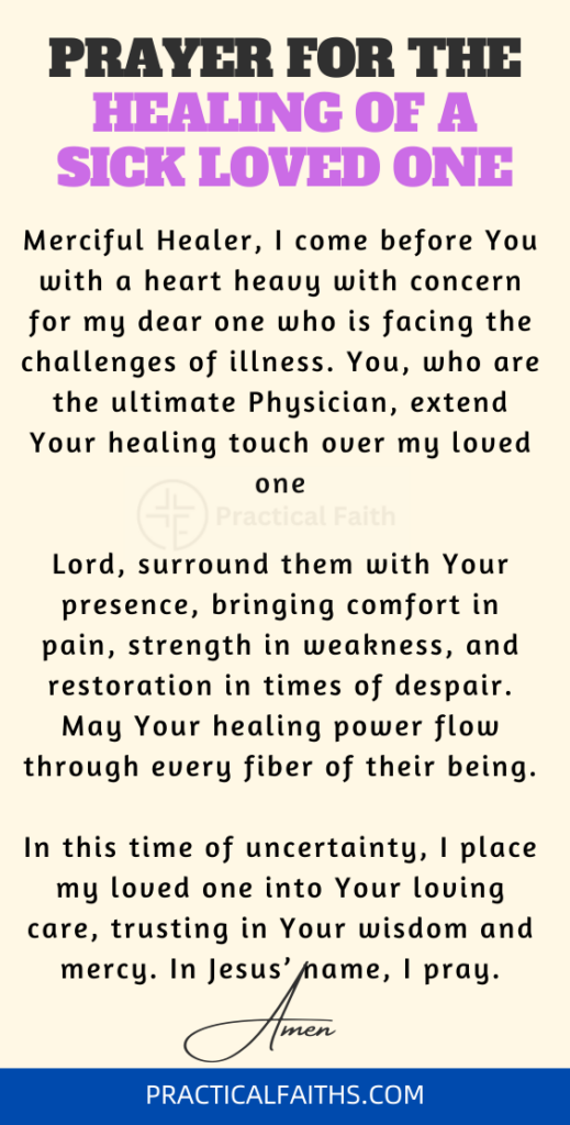 healing journey prayer