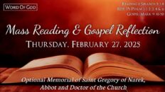 Daily Mass Reading for Thursday February 27th
